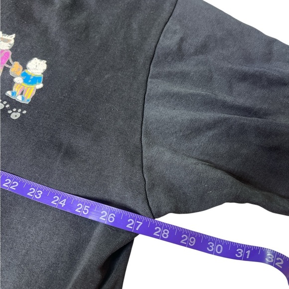 Rare 90s Graphic Cat Lover Sweatshirt  Vintage Novelty Print Crewneck Top - Picture 6 of 11